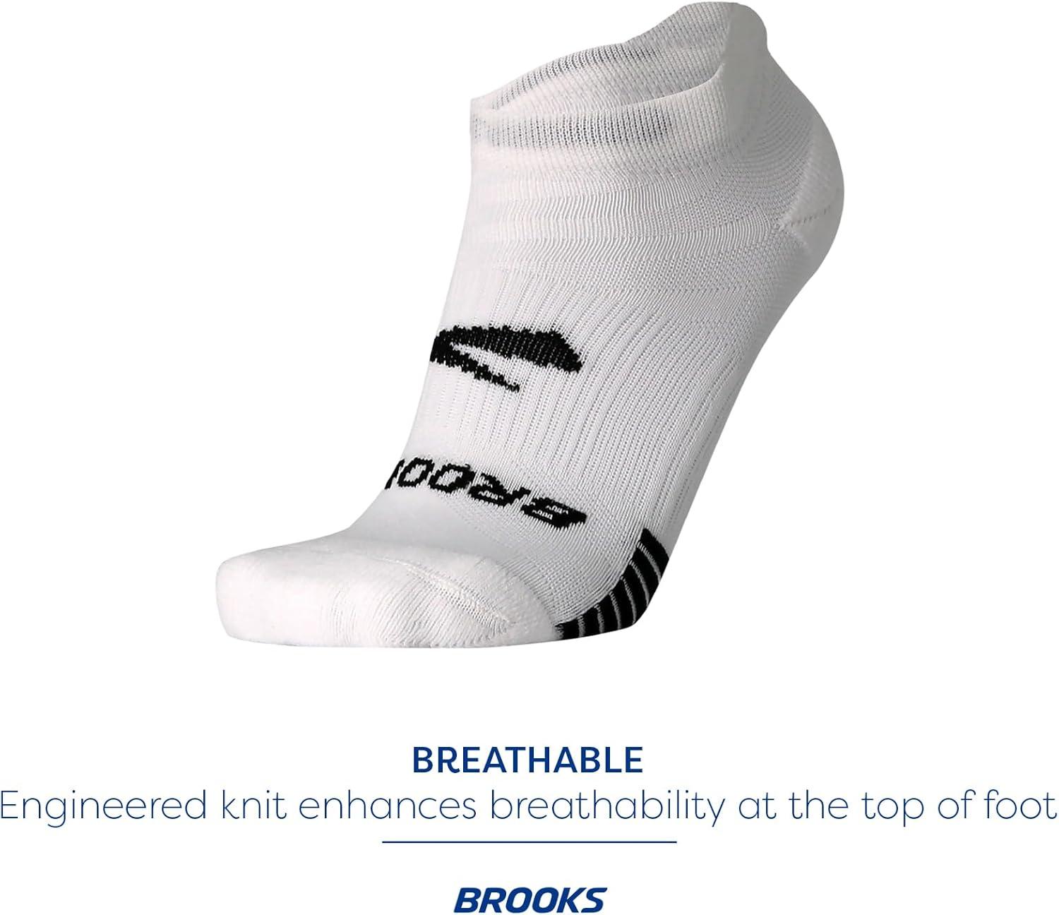 image:imageBrooks Ghost Lite No Show Socks I Performance Running Comfort Fit with Arch Support for Men amp Women 2Pack SetWhite