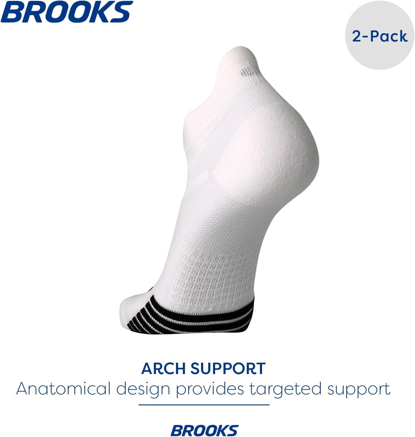 image:imageBrooks Ghost Lite No Show Socks I Performance Running Comfort Fit with Arch Support for Men amp Women 2Pack SetWhite
