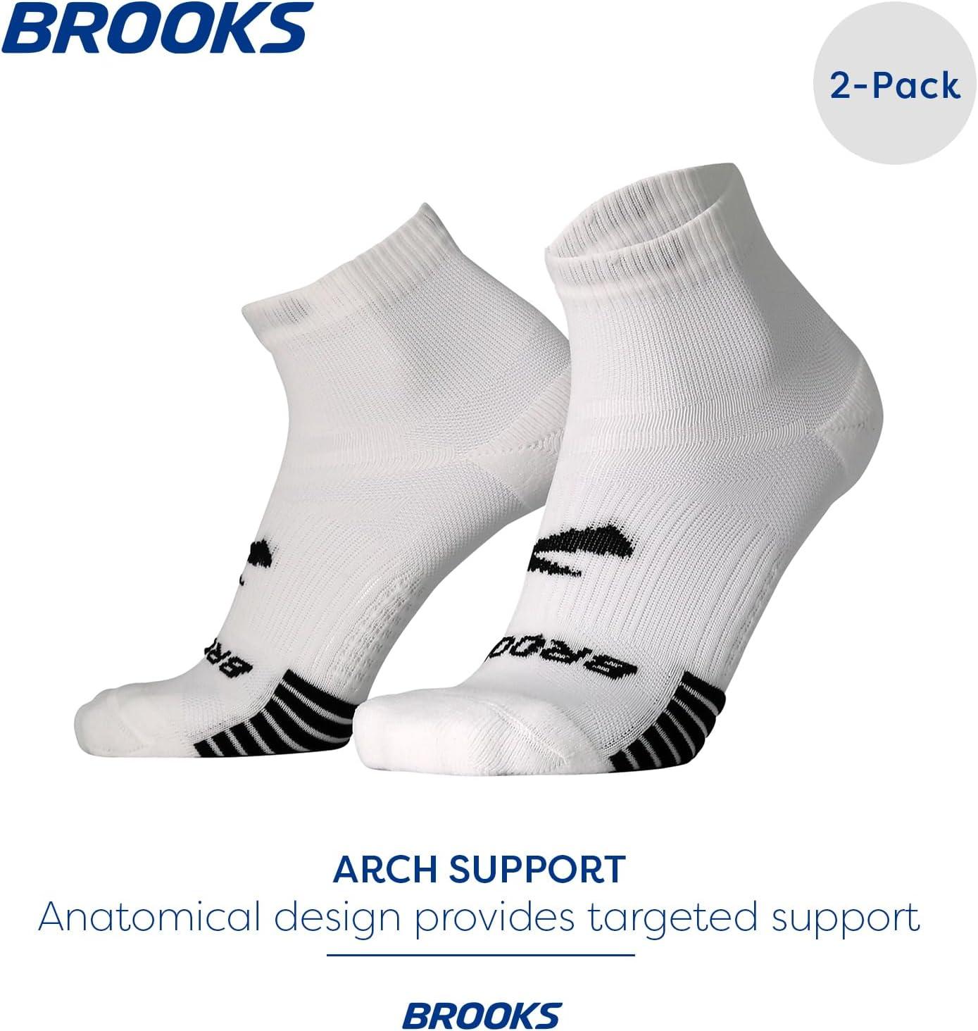 image:imageBrooks Ghost Lite Quarter Socks I Performance Running Comfort Fit with Arch Support for Men amp Women 2Pack SetWhite