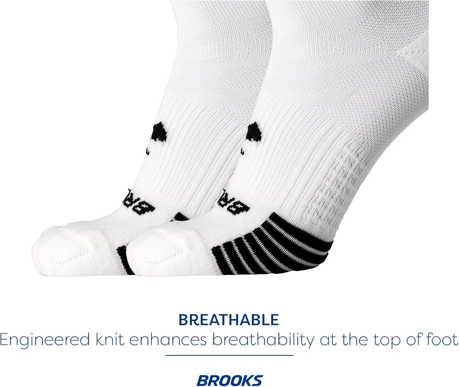 image:imageBrooks Ghost Lite Quarter Socks I Performance Running Comfort Fit with Arch Support for Men amp Women 2Pack SetWhite