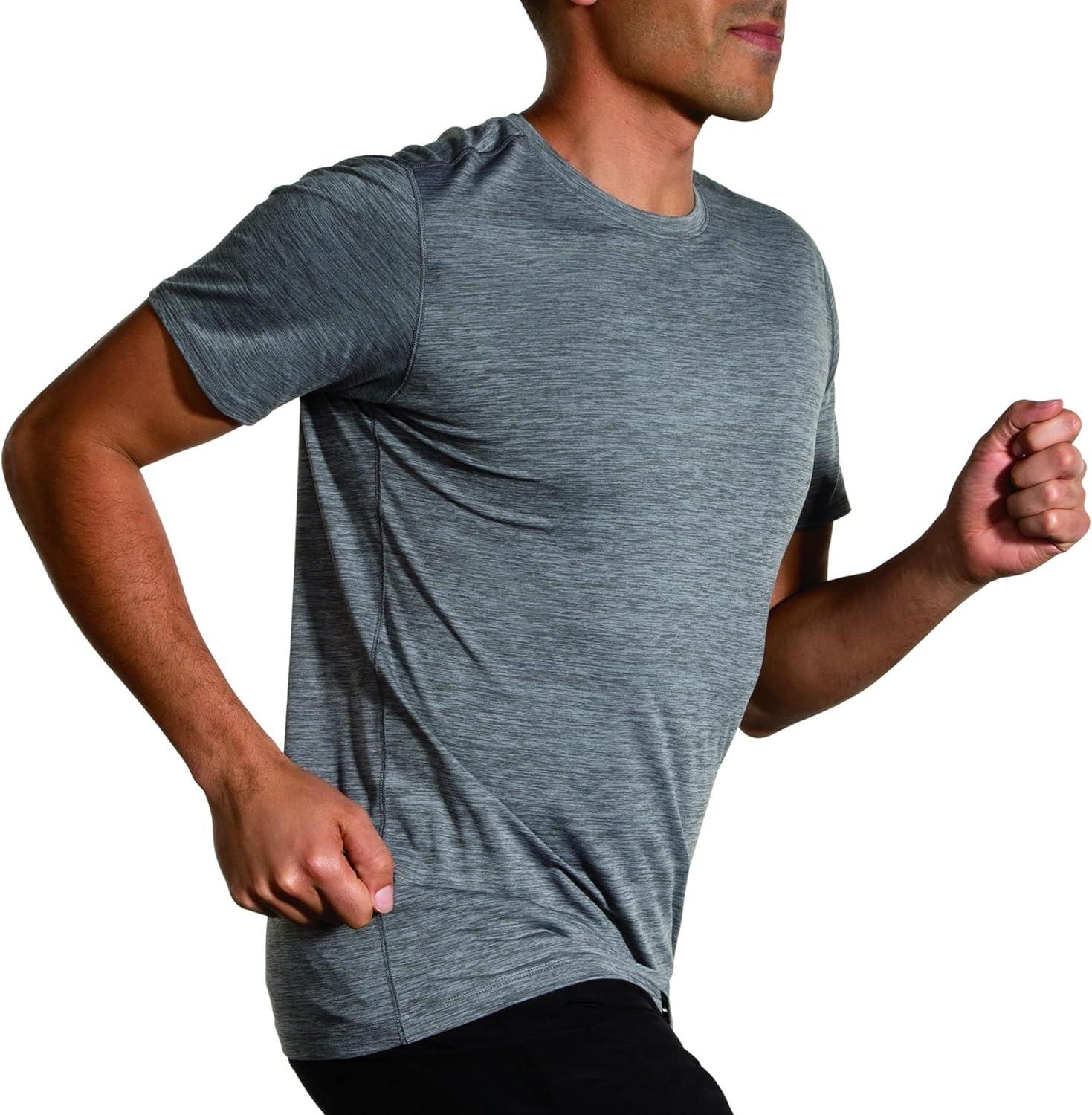 image:imageBrooks Mens Luxe Short Sleeve Running Tee UltraSoft FastDrying Performance TShirt with Breathability amp UPF 50 Sun Protection