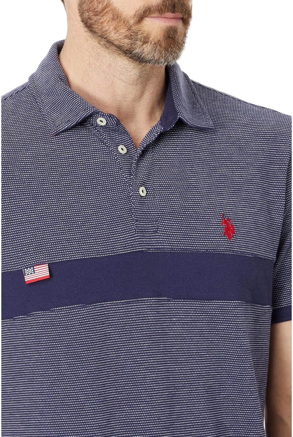 image:imageJACQUARD PIQUE PIECED POLO SHIRTClassic Navy