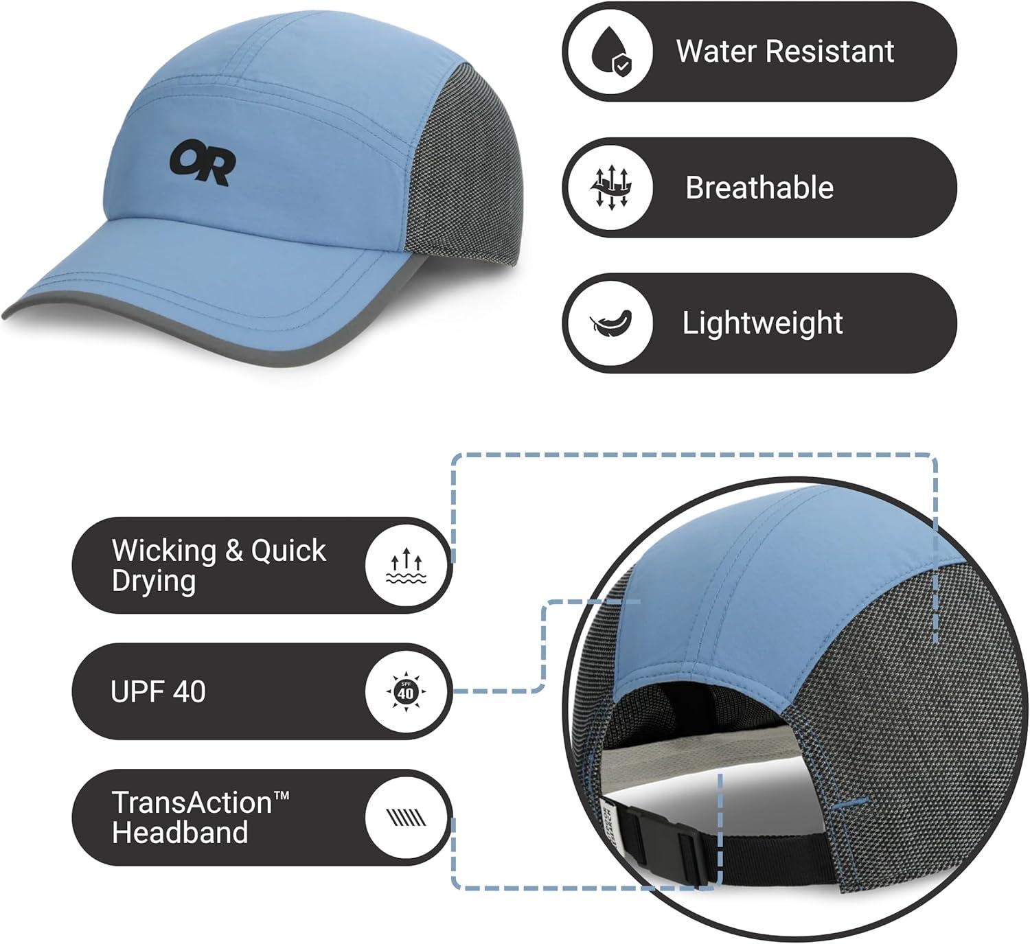 image:imageOutdoor Research Swift Cap Lightweight UPF Sun Hat with Breathable Mesh for Men amp Women Hiking Running and TravelVerdeDark Grey