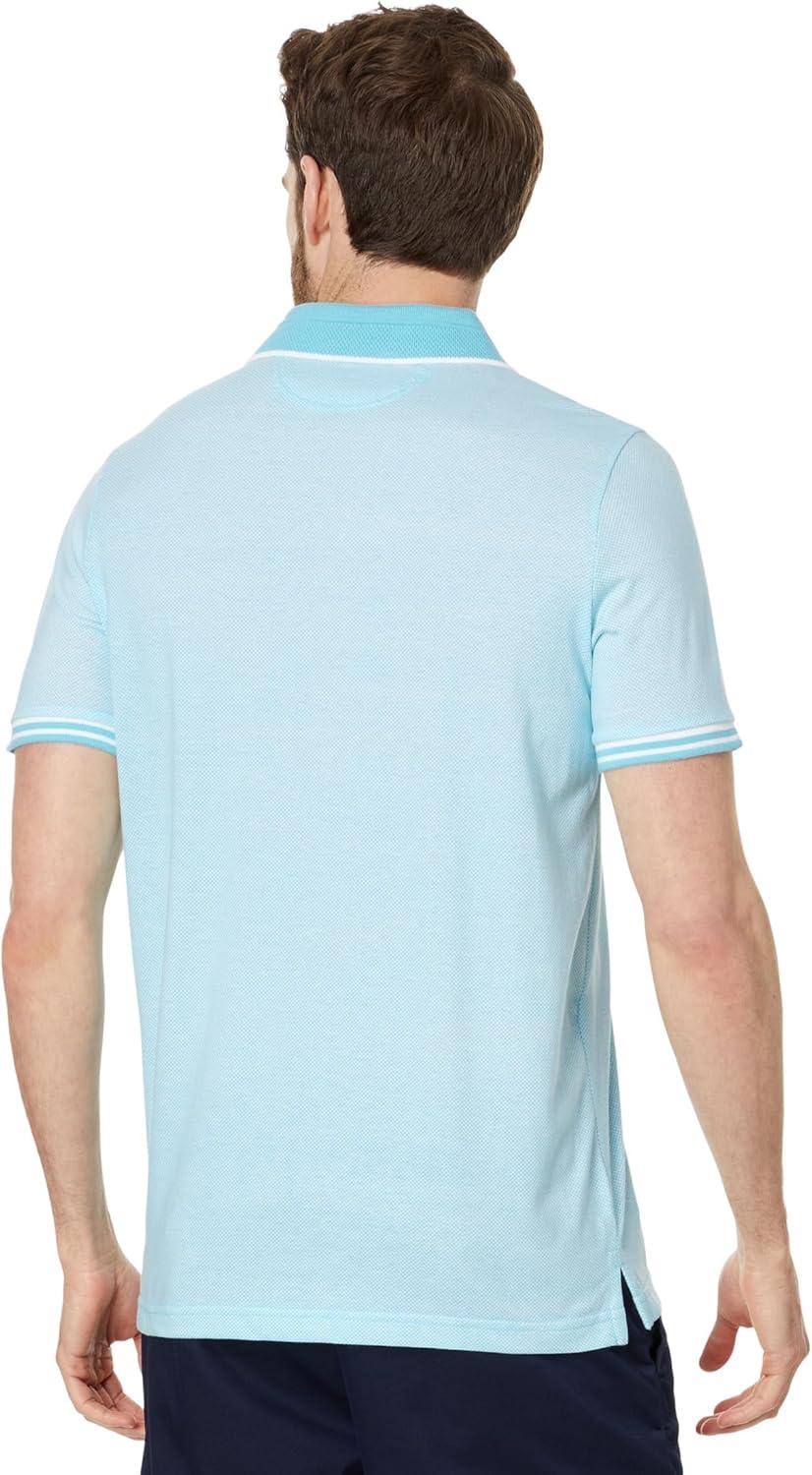 image:imageUS Polo ASSN Mens All Over Print Jersey Textured Collar Short Sleeve Polo ShirtHorizon Blue