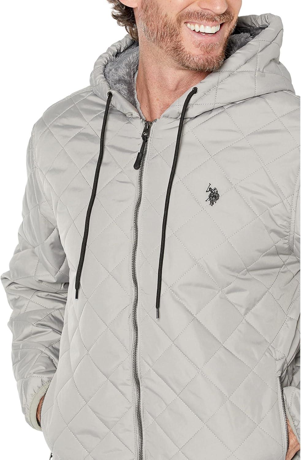 image:imageUS Polo Assn Diamond Quilt Jacket Vapor Gray LG