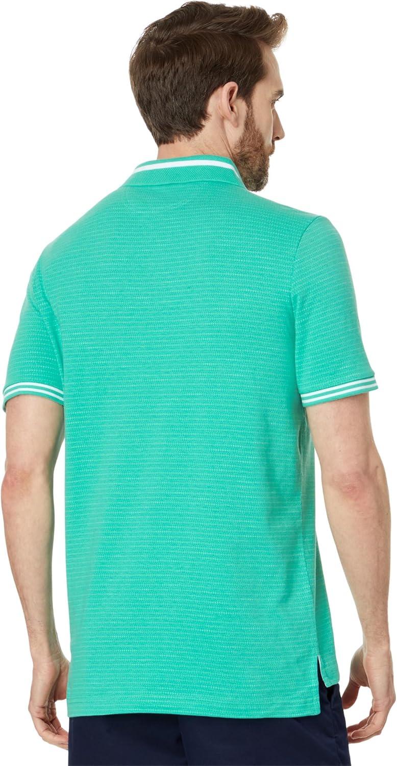 image:imageUS Polo Assn Mens Jacquard Textured Jersey Polo ShirtPool Green