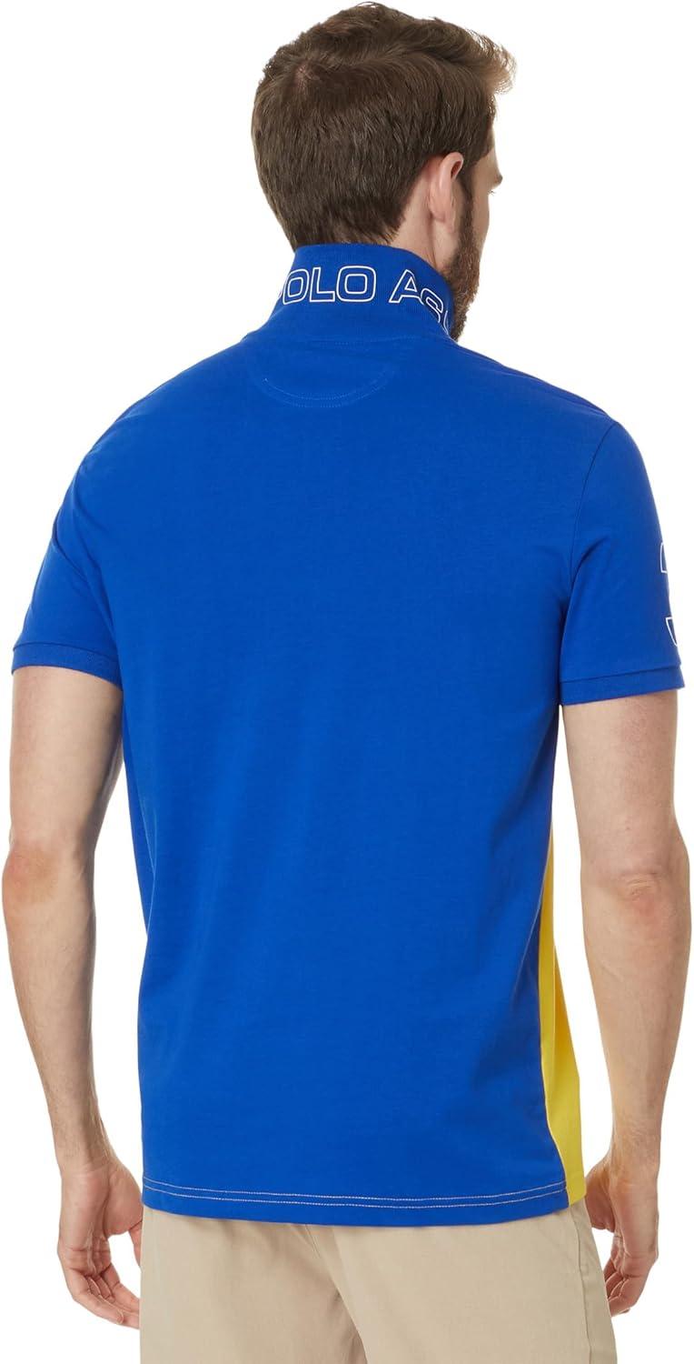 image:imageUS Polo Assn Mens Short Sleeve Slim Fit Colorblock Athletic Jersey Knit Polo ShirtBlue Raft