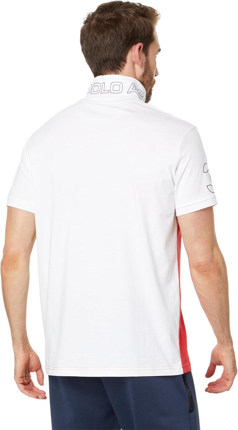 image:imageUS Polo Assn Mens Short Sleeve Slim Fit Colorblock Athletic Jersey Knit Polo ShirtWhite