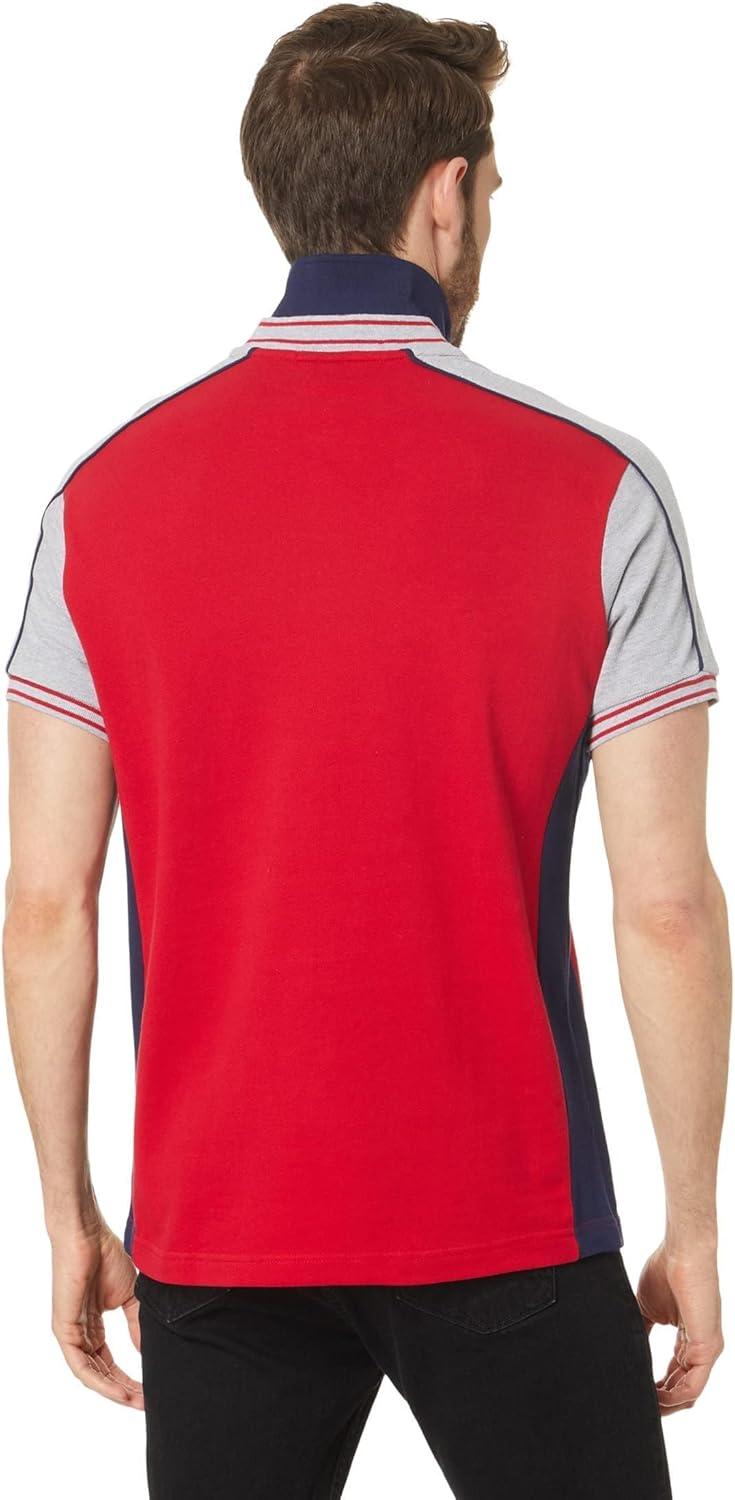 image:imageUS Polo Assn Mens Slim Fit Short Sleeve Double Collar Pique Knit Polo ShirtEngine Red