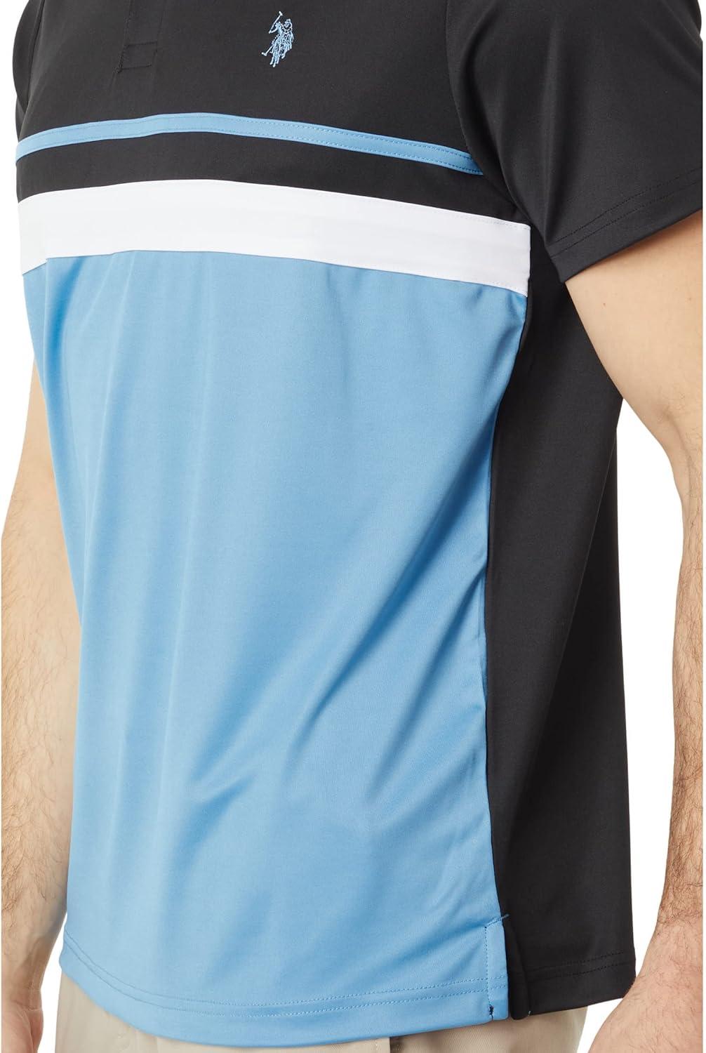 image:imageUS Polo Assn Short Sleeve ColorBlock Performance Polo Black LG
