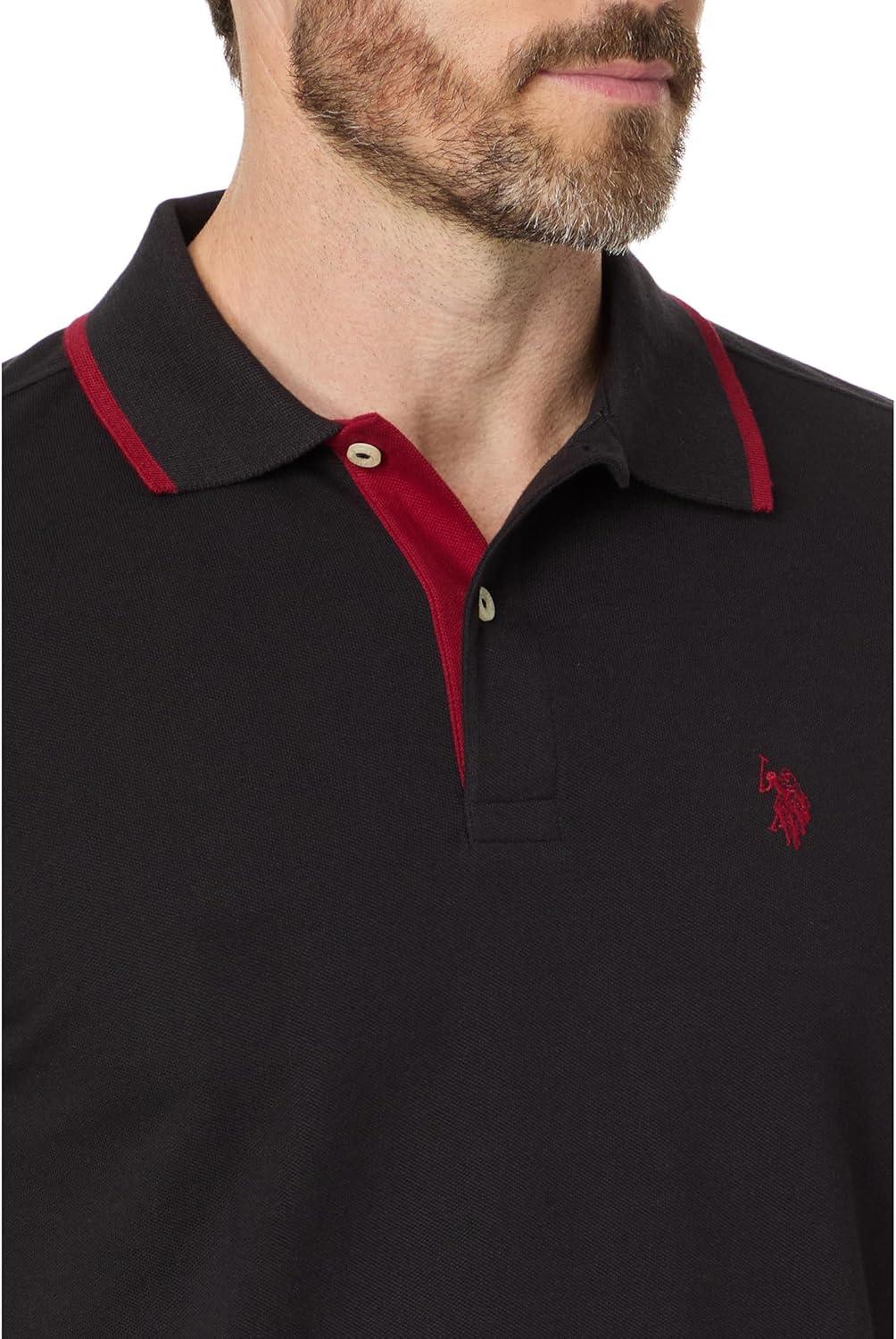 image:imageUS Polo Assn Short Sleeve Slim Fit Solid Pique Polo Shirt ShirtBlack