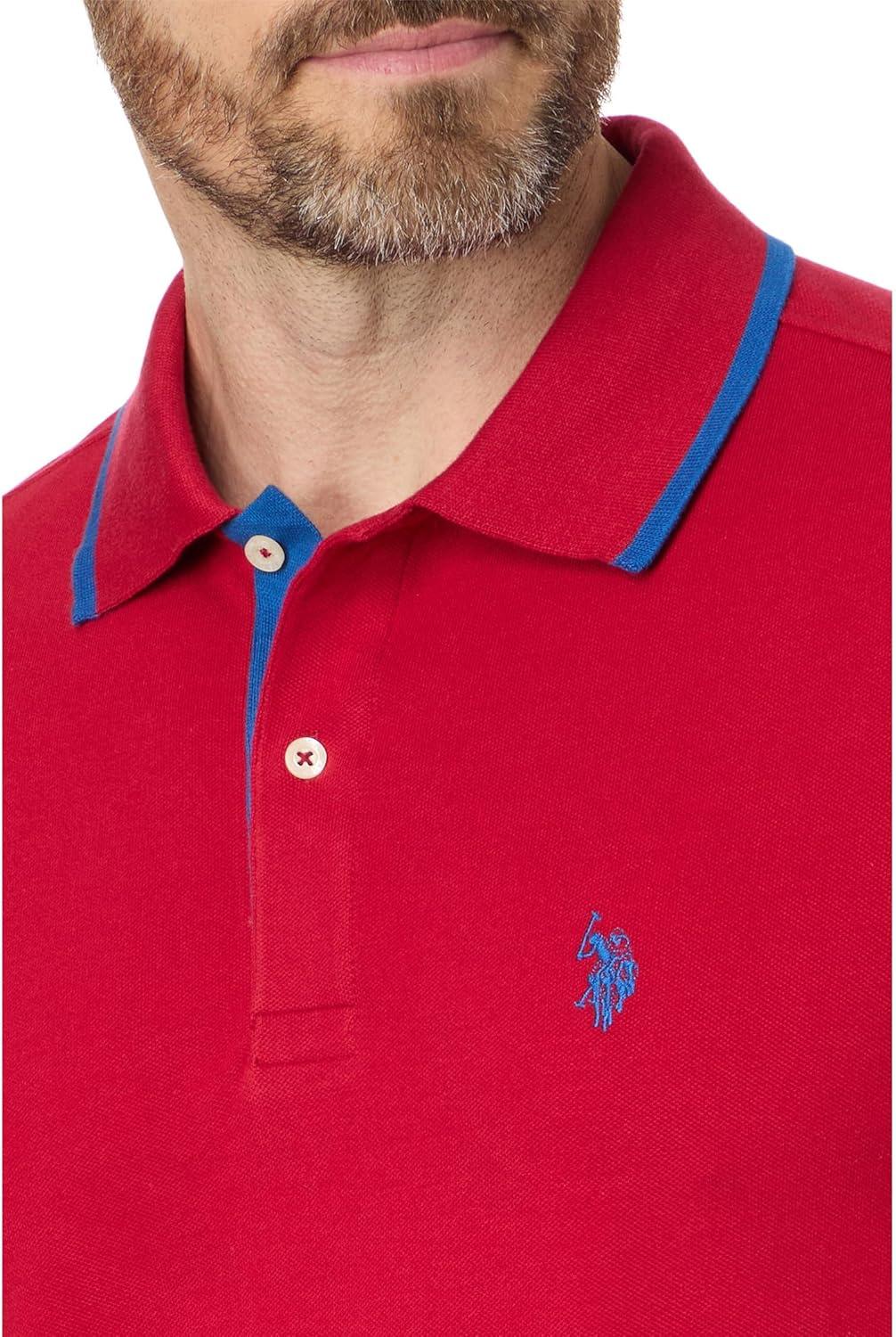 image:imageUS Polo Assn Short Sleeve Slim Fit Solid Pique Polo Shirt ShirtCanoe Red