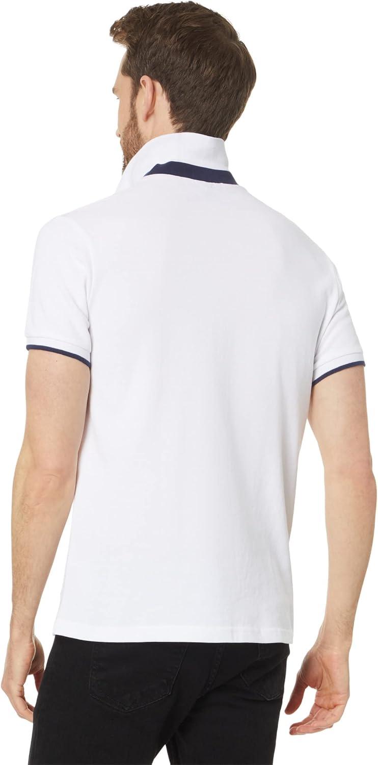 image:imageUS Polo Assn Slim Fit Sash ColorBlock Short Sleeve Knit Polo Shirt White MD