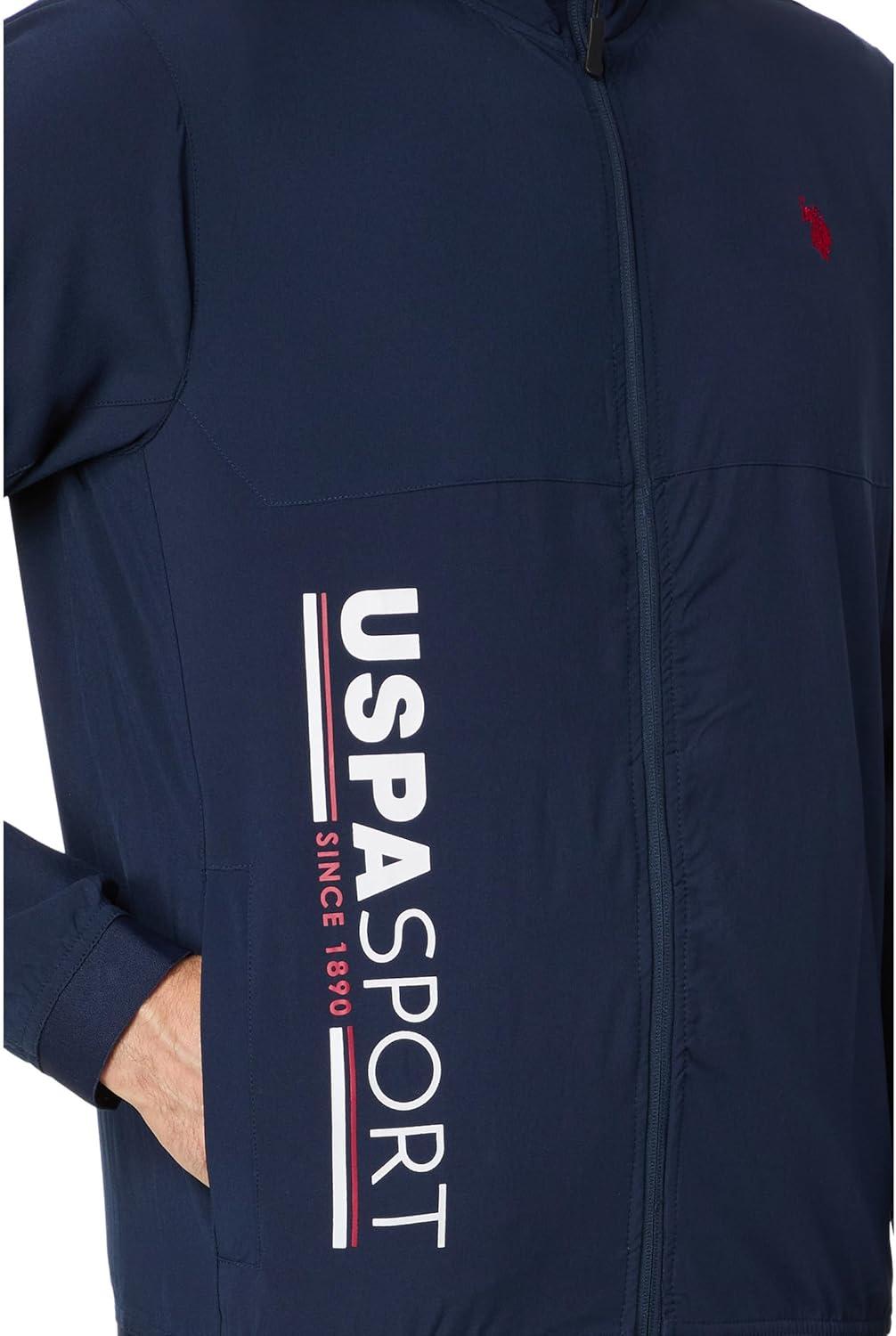 image:imageUS Polo Assn mens Uspa Stretch Woven Uspa Sport Full Zip JacketClassic Navy