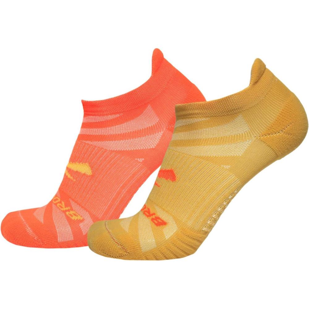 image:imageBrooks Ghost Lite No Show Socks I Performance Running Comfort Fit with Arch Support for Men amp Women 2Pack SetChamois Shocking Orange