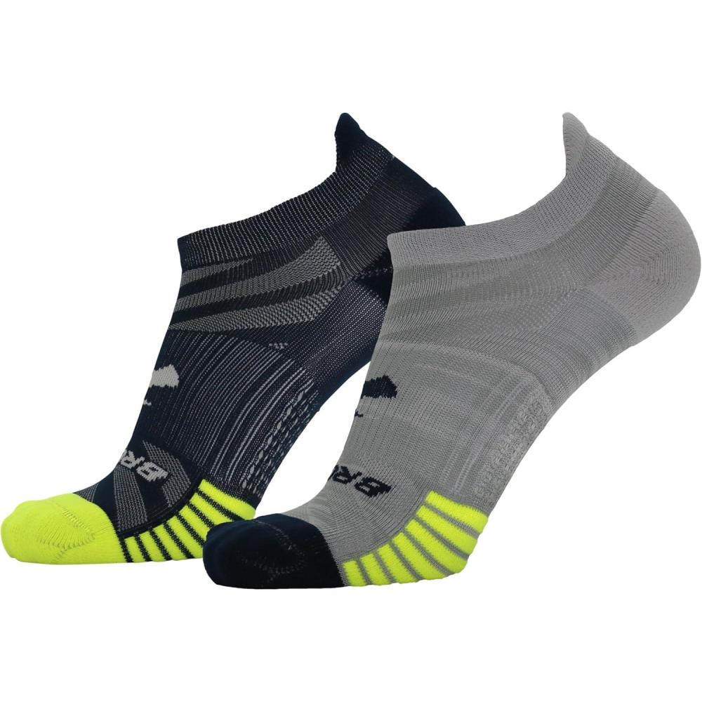 image:imageBrooks Ghost Lite No Show Socks I Performance Running Comfort Fit with Arch Support for Men amp Women 2Pack SetHtr OxfordNavy NavyYellow