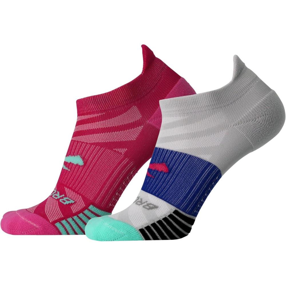 image:imageBrooks Ghost Lite No Show Socks I Performance Running Comfort Fit with Arch Support for Men amp Women 2Pack SetPinkSalt Light GreySalt