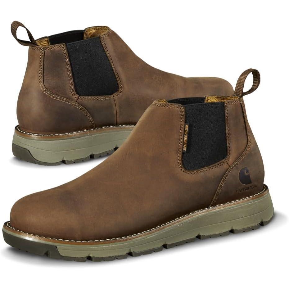 image:imageCarhartt Millbrook Romeo Steel Toe Wedge Work Boot  Work Boots for Men on the Move with 4 Shaft Brown Oil Tanned Leather Slip amp Electrical Hazard Resistant FastDry and Rain DefenderBrown Oil Tanned