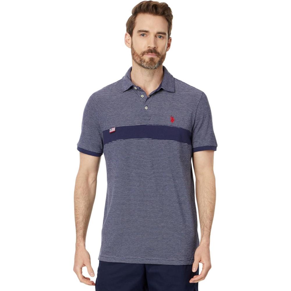 image:imageJACQUARD PIQUE PIECED POLO SHIRTClassic Navy
