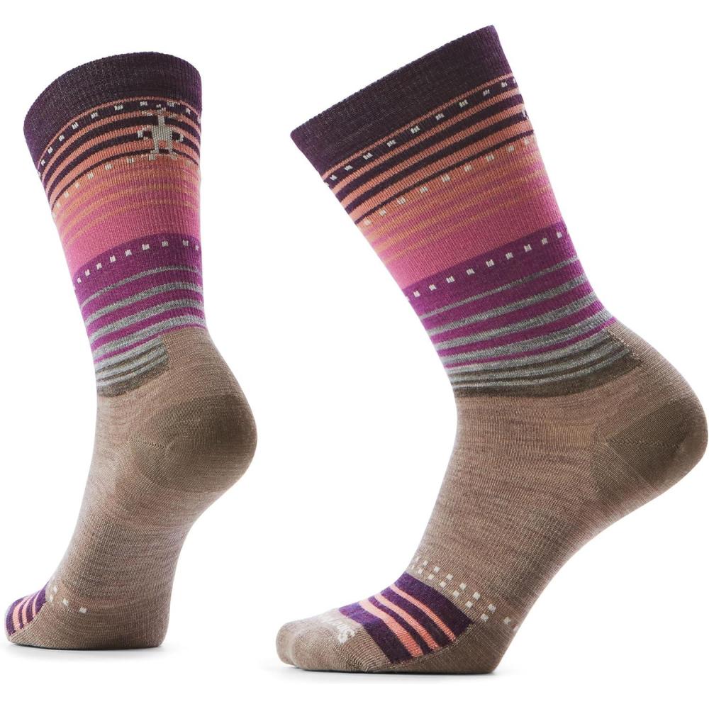 image:imageSmartwool womens Everyday Stitch Stripe CrewFossilPurple