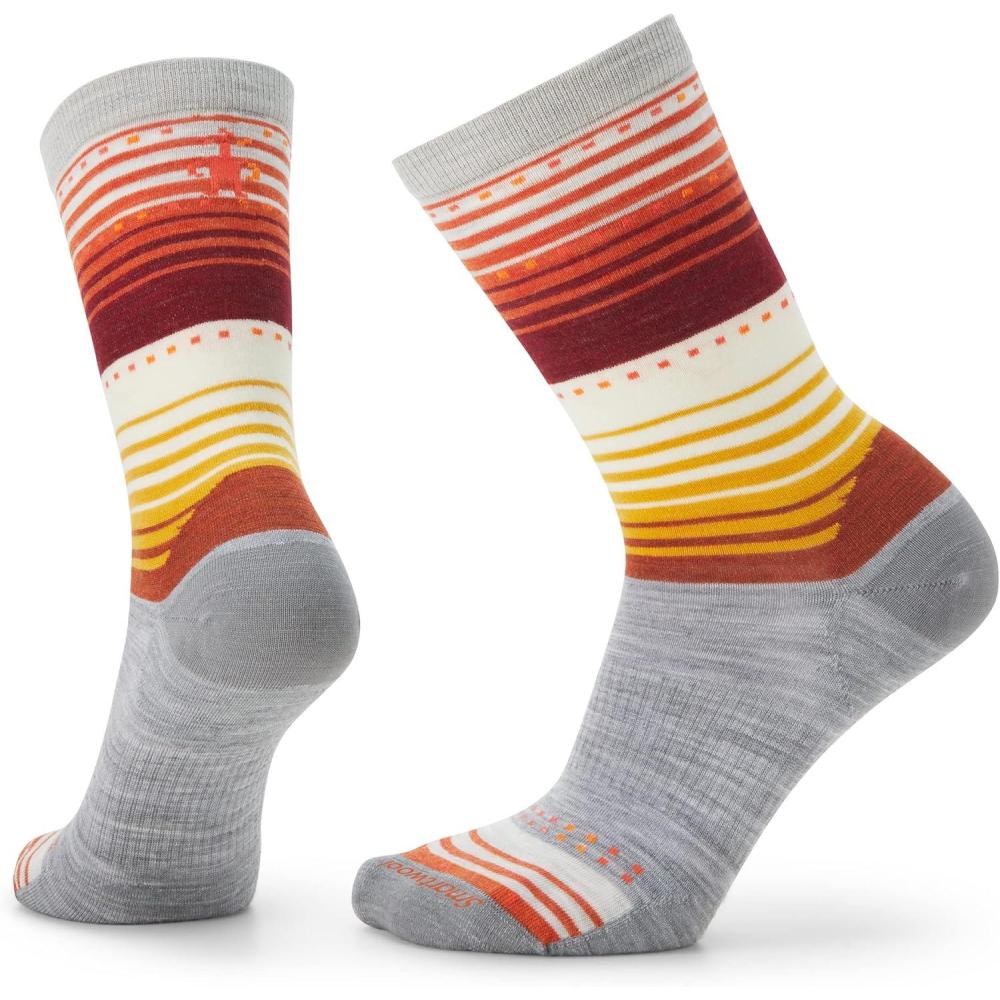 image:imageSmartwool womens Everyday Stitch Stripe CrewLight Gray