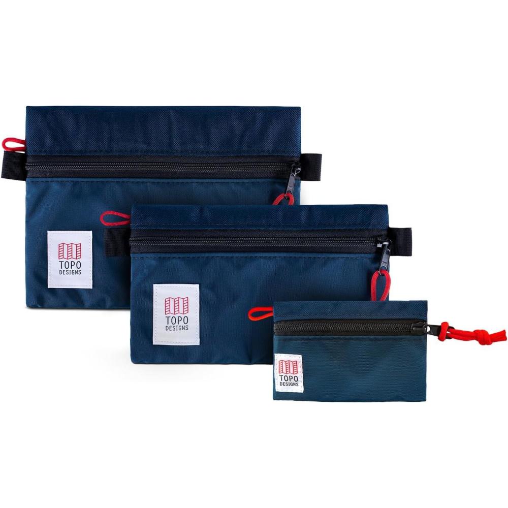 image:imageTopo Designs Accessory Bag 3 Piece Bundle Travel Organizers for Smaller Items Durable Storage Pouches CobblestoneAuraNavyNavy