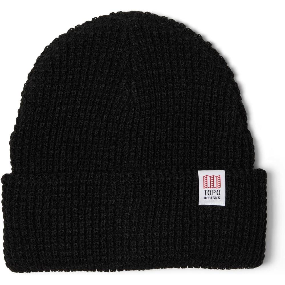image:imageTopo Designs UnisexAdult Waffle Knit BeanieBlack