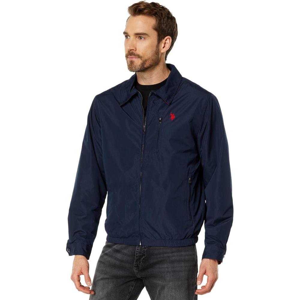 image:imageUS Polo Assn Mens Polar Fleece Lined Golf JacketClassic Navy
