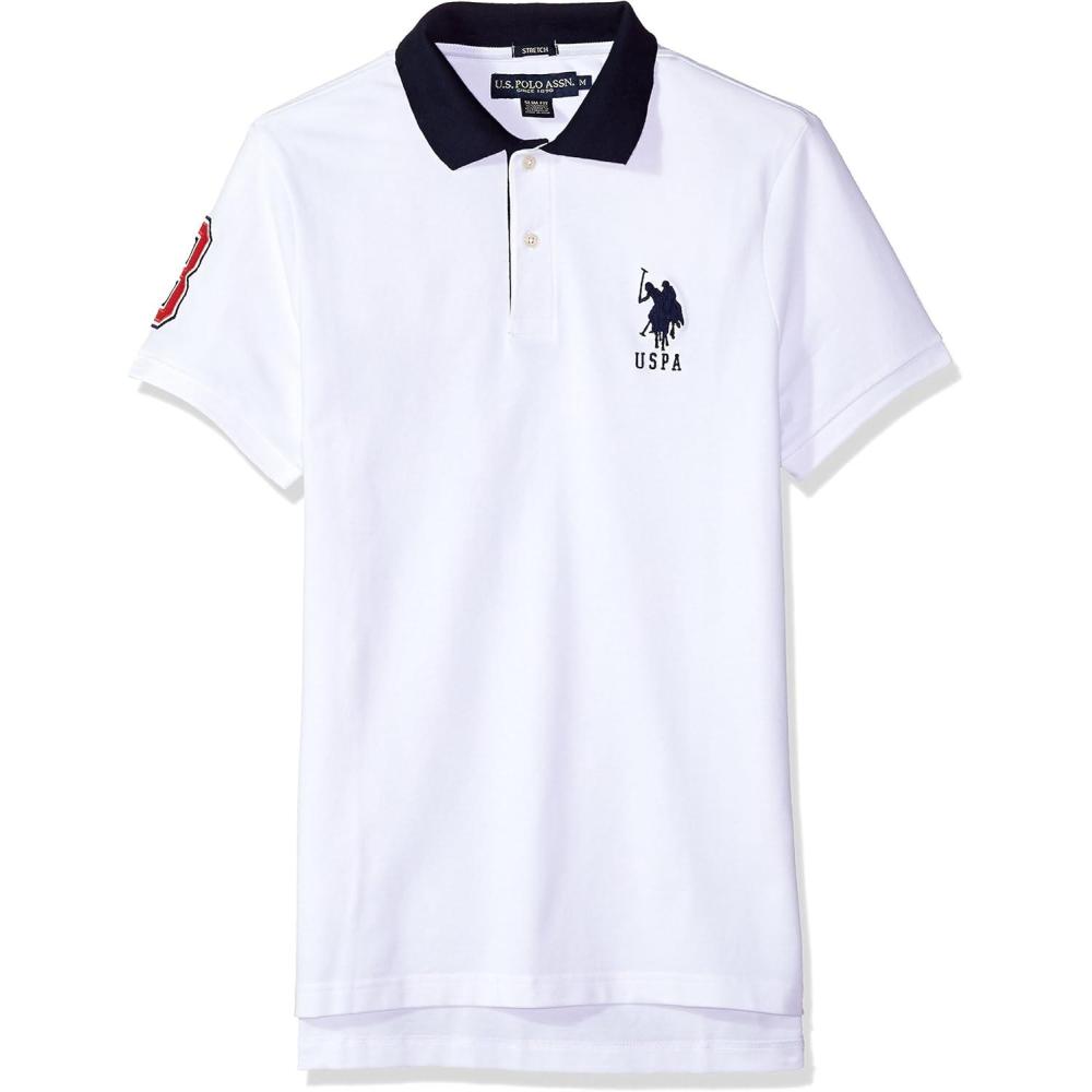 image:imageUS Polo Assn Short Sleeve Slim Fit Solid Pique Polo Shirt ShirtWhite Kjbj