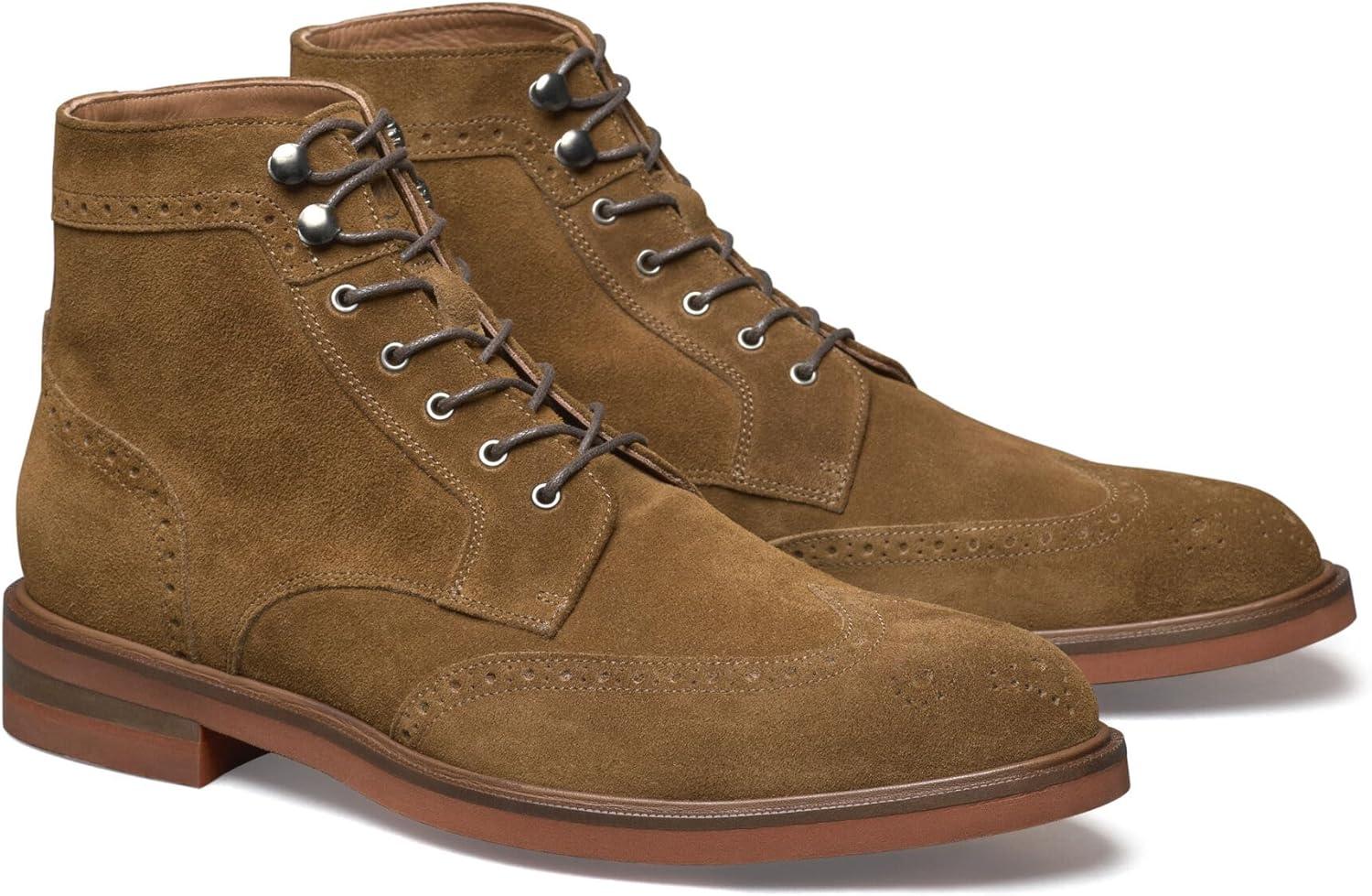 image:imageJohnston amp Murphy Hartley Wingtip Boot LaceUp Dress Casual ShoeSnuff Italian Suede