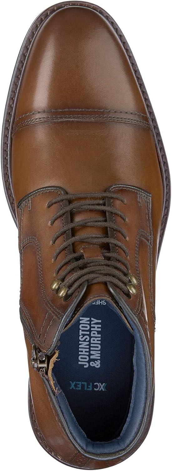 image:imageJohnston amp Murphy XC Flex Raleigh Cap Toe Zip Dark Tan Full Grain 10 M D