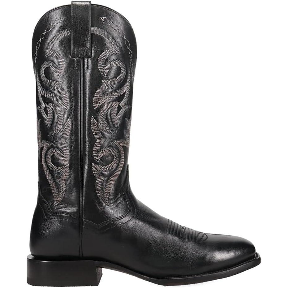 image:imageDan Post Boots Mens Remington Embroidered Square Toe Pull On Casual Boots Mid Calf  BlackBlack