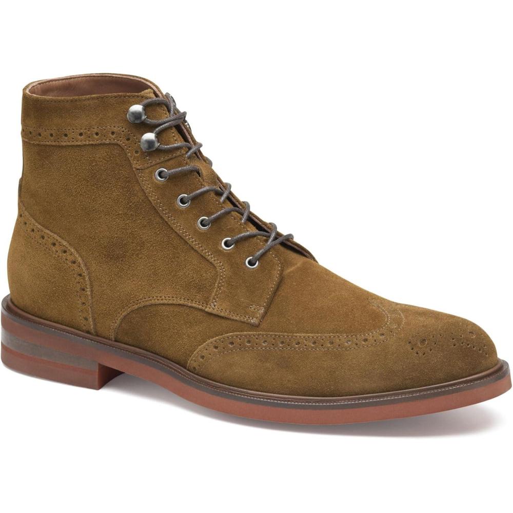 image:imageJohnston amp Murphy Hartley Wingtip Boot LaceUp Dress Casual ShoeSnuff Italian Suede