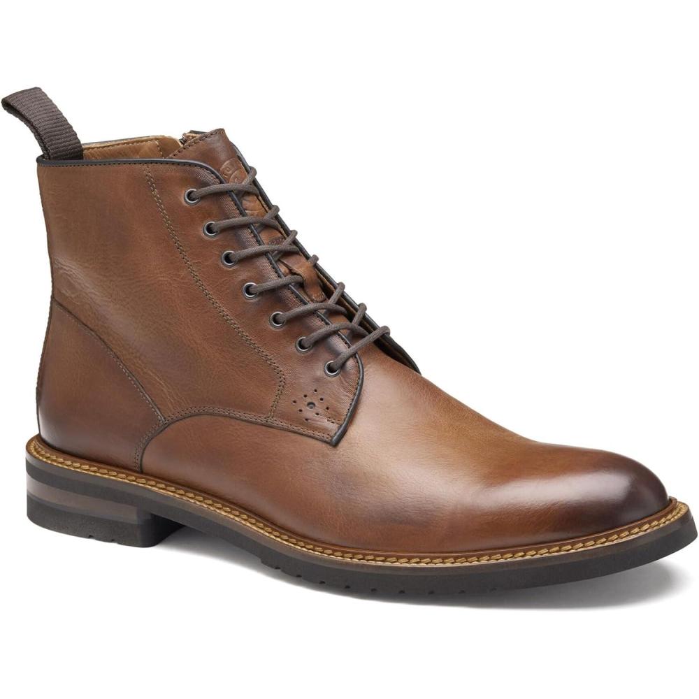 image:imageJohnston amp Murphy Mens Hartford Plain Toe BootTan Italian Calfskin