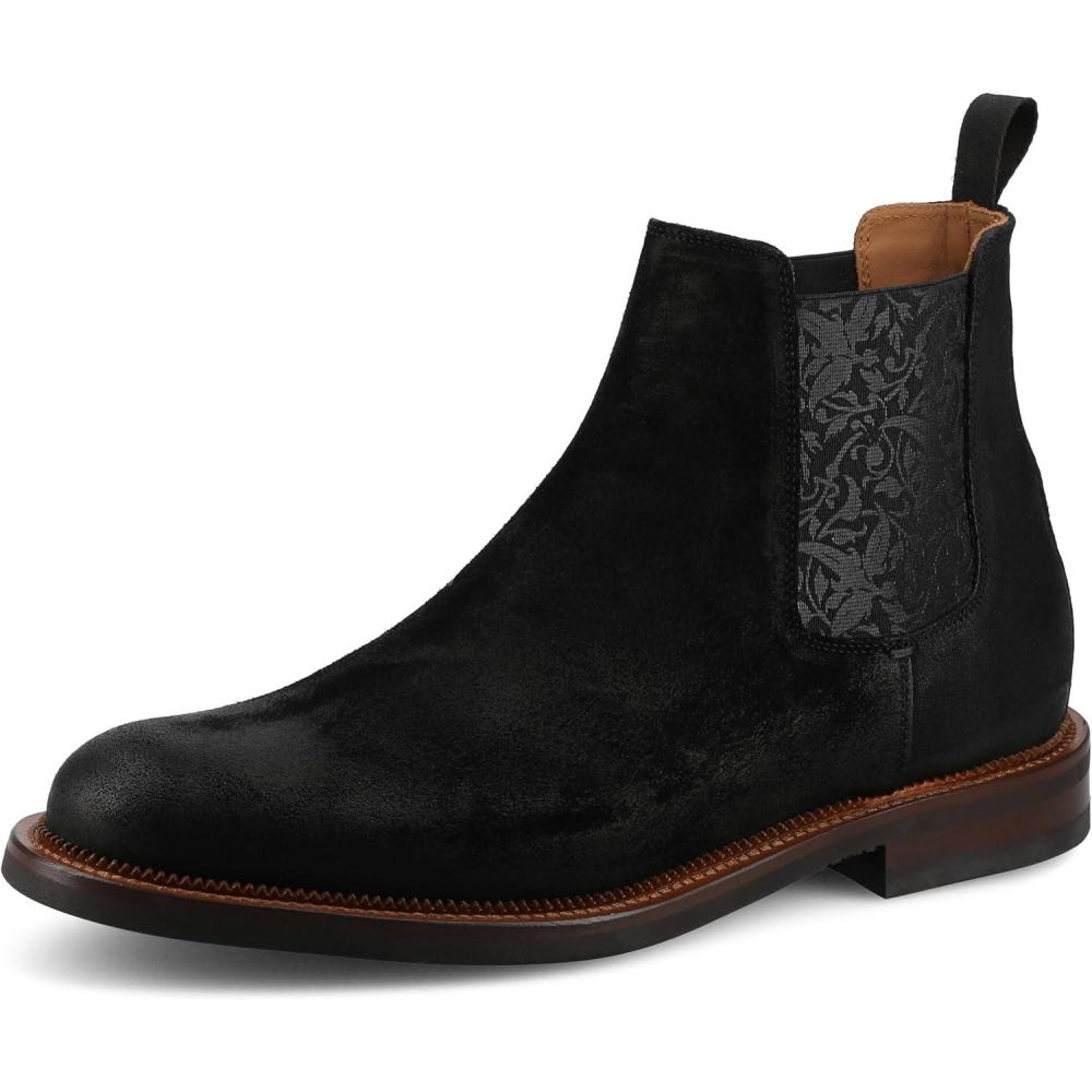 image:imageTAFT Mens Glen chelsea ankle boot genuine leather suede round toe slip on cushioned insoleBlack Suede