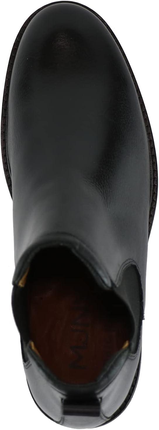 image:imageMJNY Mens Casual Comfortable Genuine Leather Chelsea Ankle Boots Lightweight Breathable Elastic Classic Fashion Chukka Dress BootsBlack Grainy