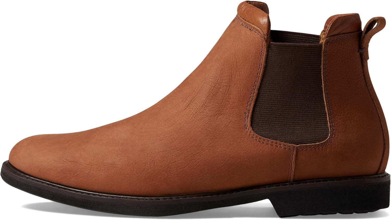 image:imageMJNY Mens Casual Comfortable Genuine Leather Chelsea Ankle Boots Lightweight Breathable Elastic Classic Fashion Chukka Dress BootsCognac Washed Grainy