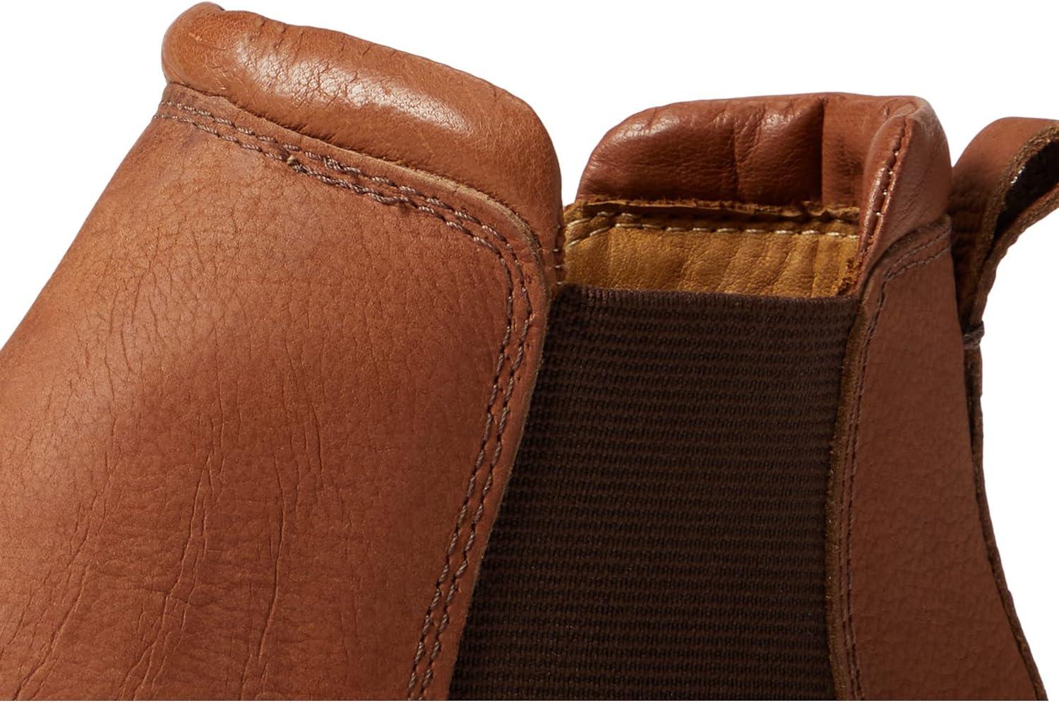 image:imageMJNY Mens Casual Comfortable Genuine Leather Chelsea Ankle Boots Lightweight Breathable Elastic Classic Fashion Chukka Dress BootsCognac Washed Grainy