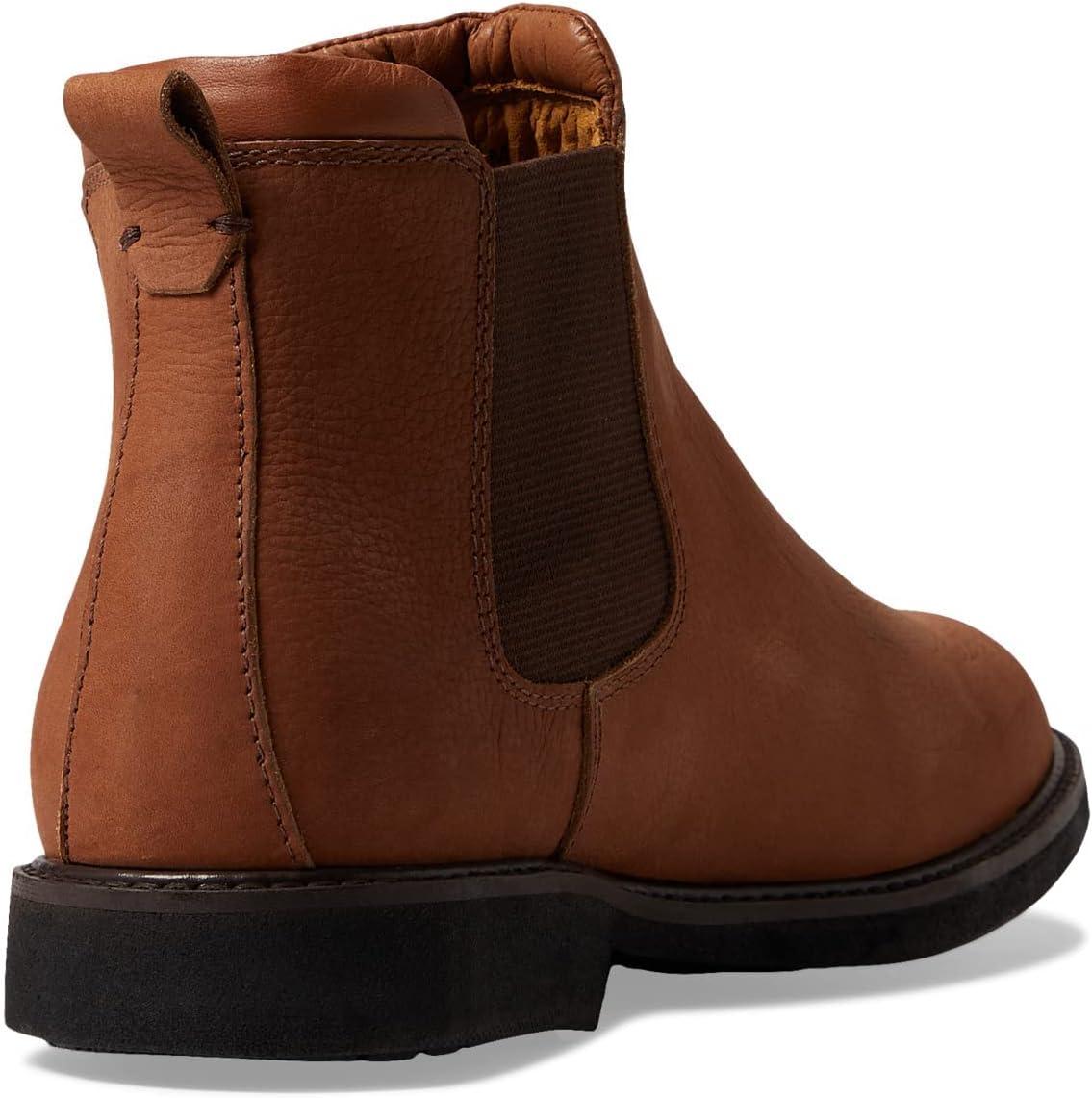 image:imageMJNY Mens Casual Comfortable Genuine Leather Chelsea Ankle Boots Lightweight Breathable Elastic Classic Fashion Chukka Dress BootsCognac Washed Grainy