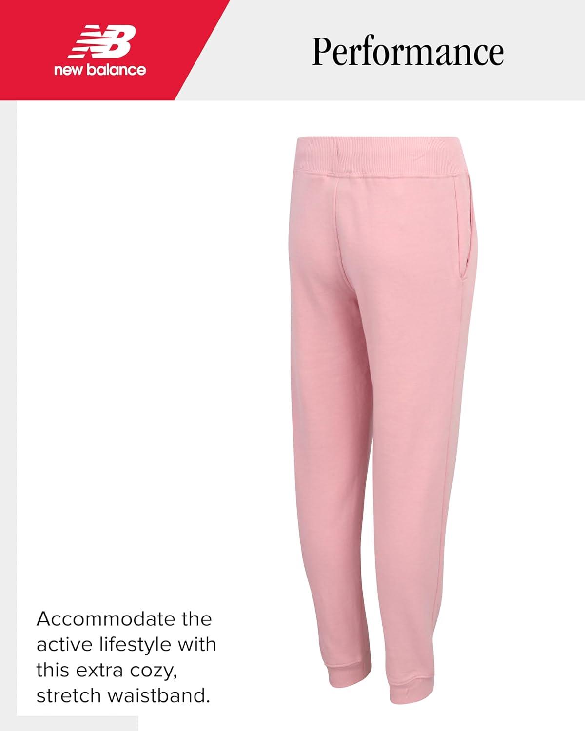 image:imageNew Balance Girls Sweatpants Soft Fleece Joggers with Drawstring Waist amp Pockets Casual Athletic Sweatpants for GirlsCentury Pink