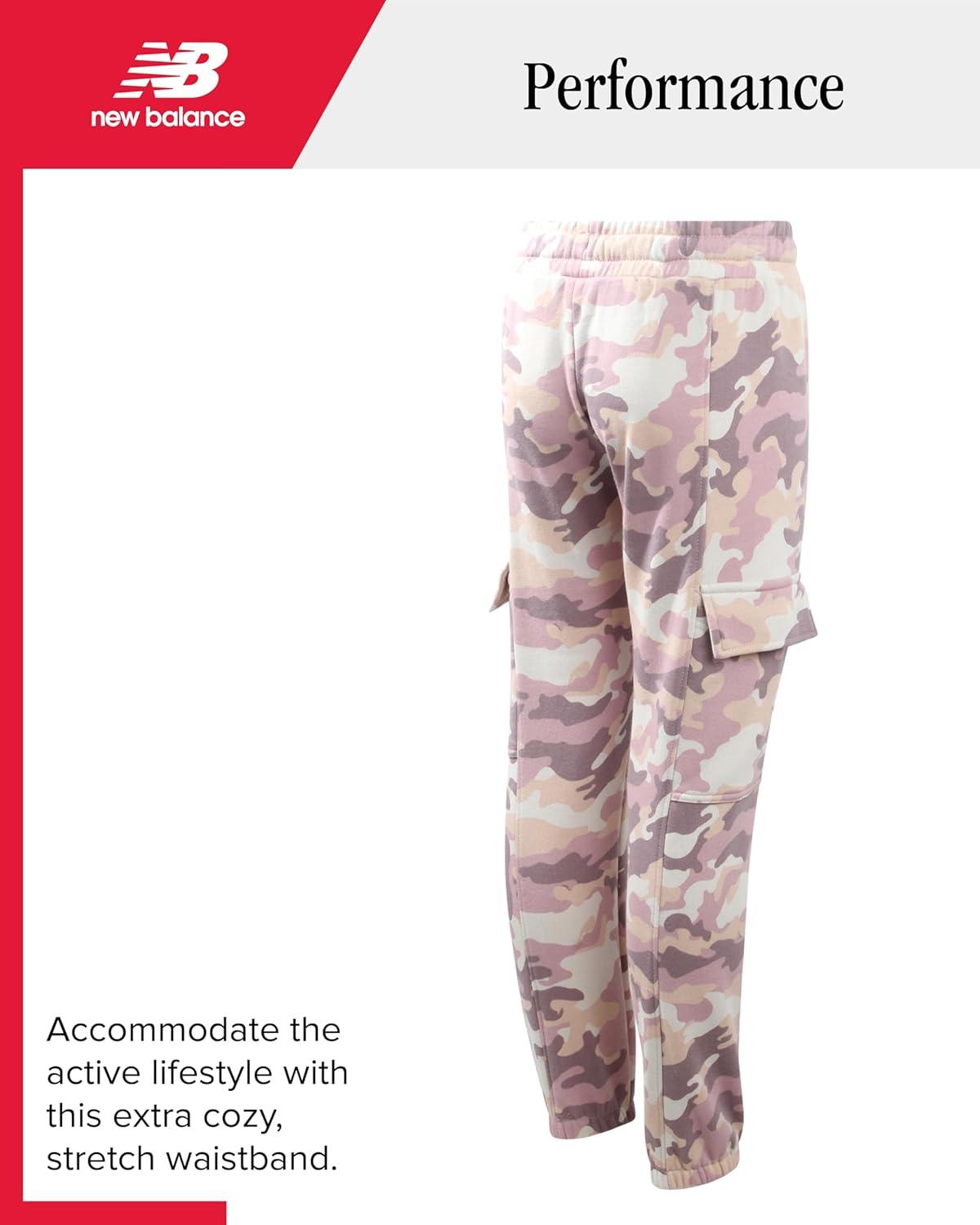 image:imageNew Balance Girls Sweatpants Soft Fleece Joggers with Drawstring Waist amp Pockets Casual Athletic Sweatpants for GirlsPink Camo