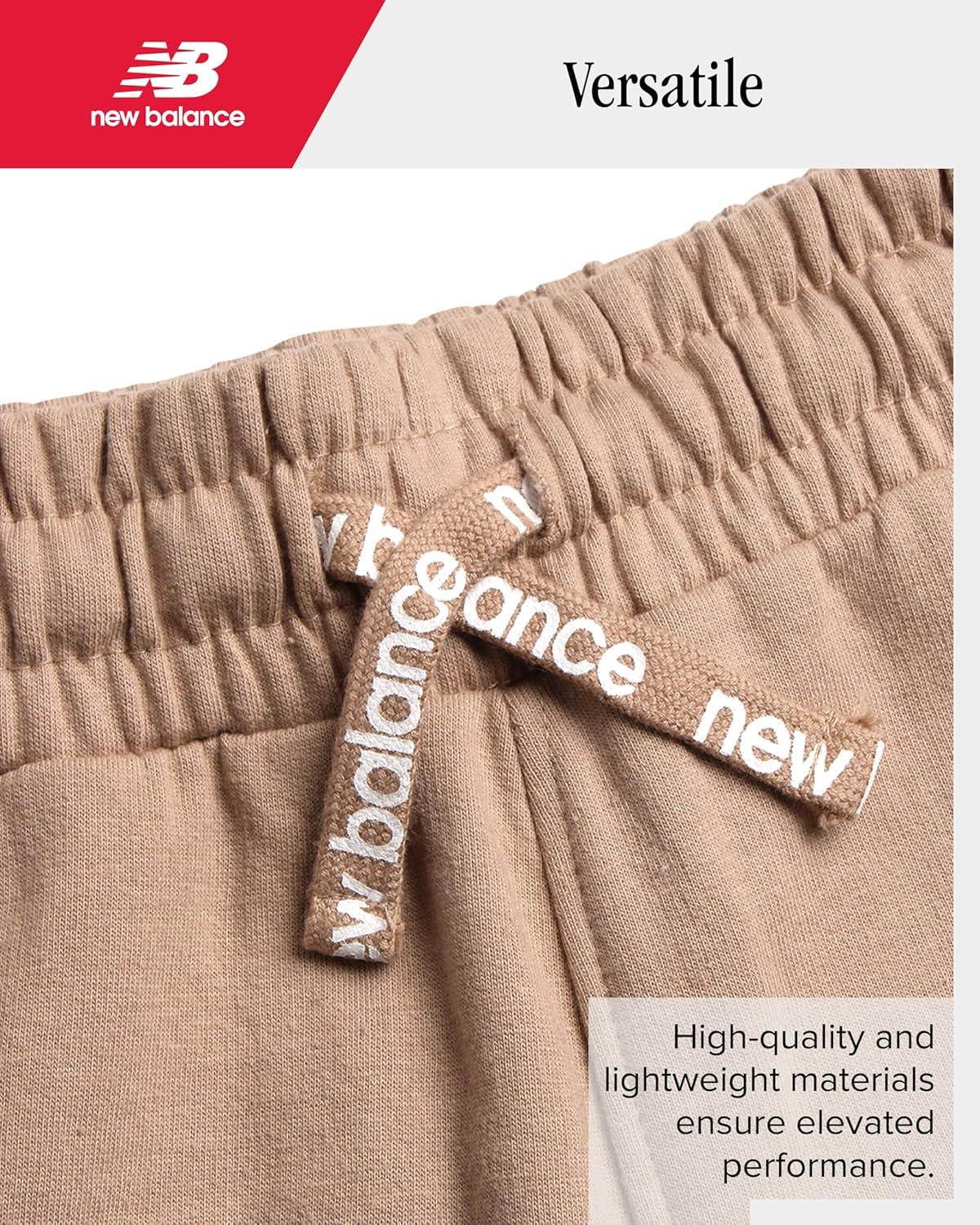 image:imageNew Balance Girls Sweatpants Soft Fleece Joggers with Drawstring Waist amp Pockets Casual Athletic Sweatpants for GirlsTan Grey
