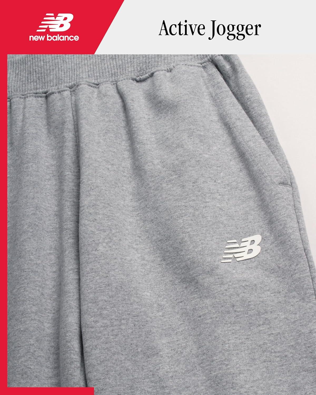 image:imageNew Balance Girls Sweatpants Soft Fleece Joggers with Drawstring Waist amp Pockets Casual Athletic Sweatpants for GirlsTeam Grey