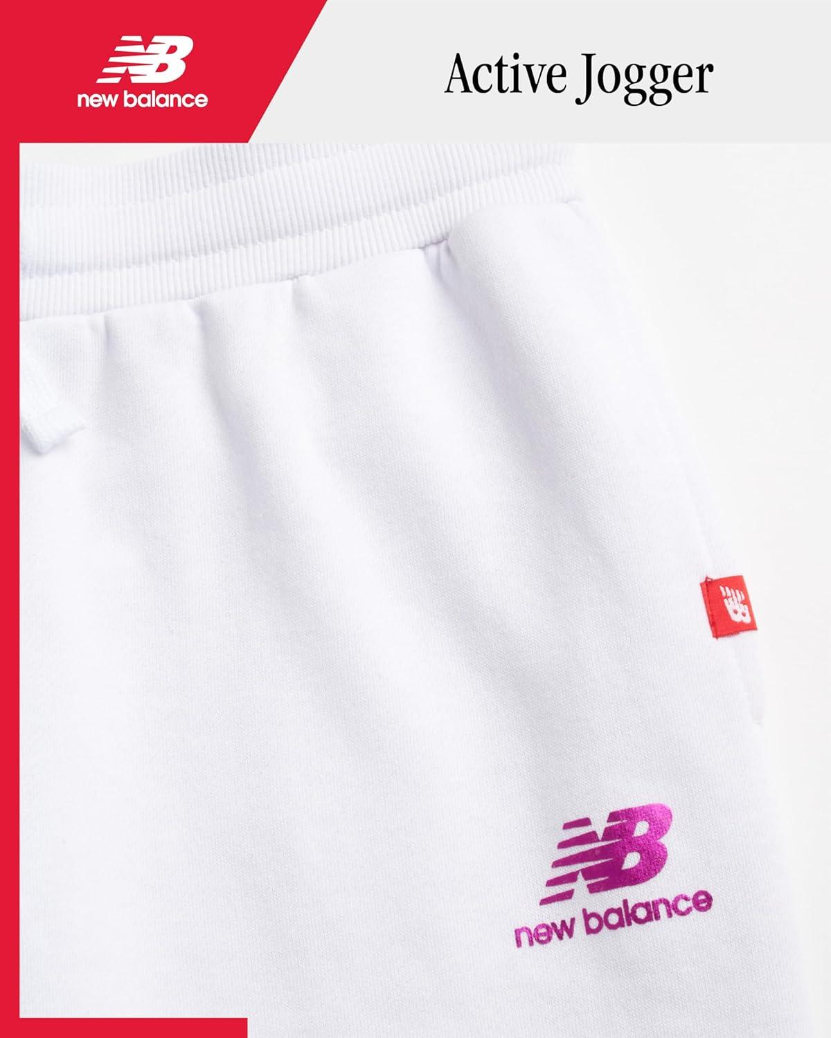 image:imageNew Balance Girls Sweatpants Soft Fleece Joggers with Drawstring Waist amp Pockets Casual Athletic Sweatpants for GirlsWhite