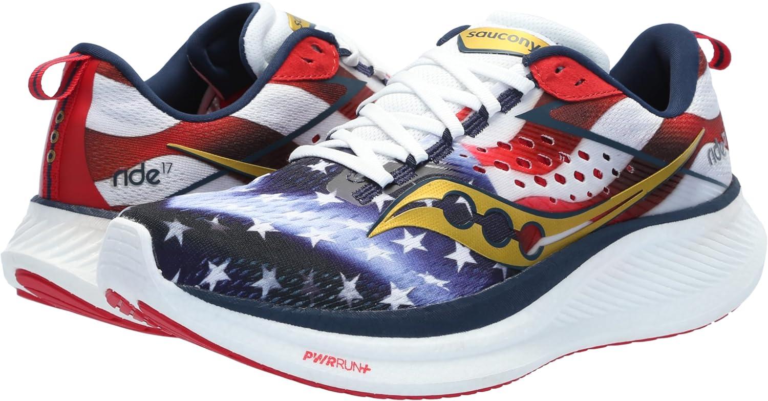 image:imageSaucony Womens Ride 17 Running ShoesStarsStripes