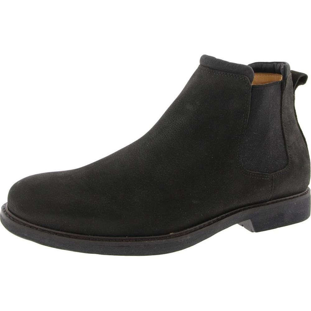 image:imageMJNY Mens Casual Comfortable Genuine Leather Chelsea Ankle Boots Lightweight Breathable Elastic Classic Fashion Chukka Dress BootsBlack Washed Grainy