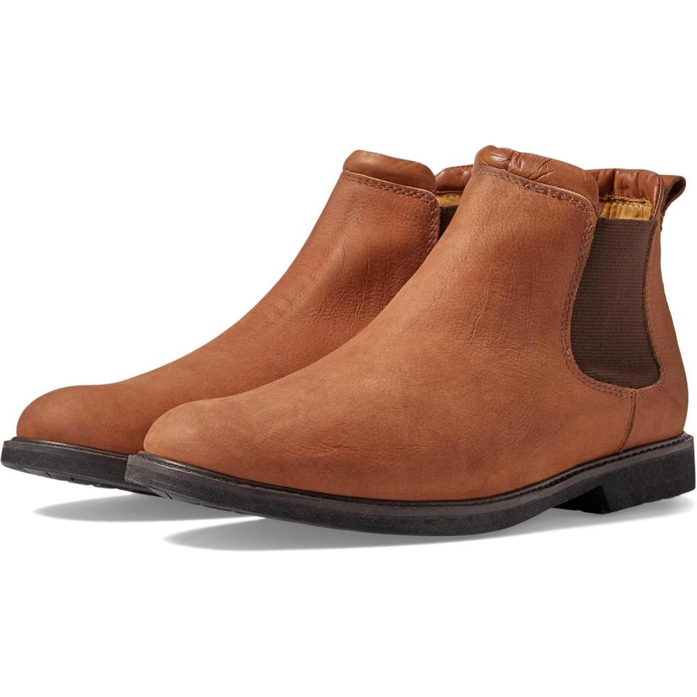 image:imageMJNY Mens Casual Comfortable Genuine Leather Chelsea Ankle Boots Lightweight Breathable Elastic Classic Fashion Chukka Dress BootsCognac Washed Grainy