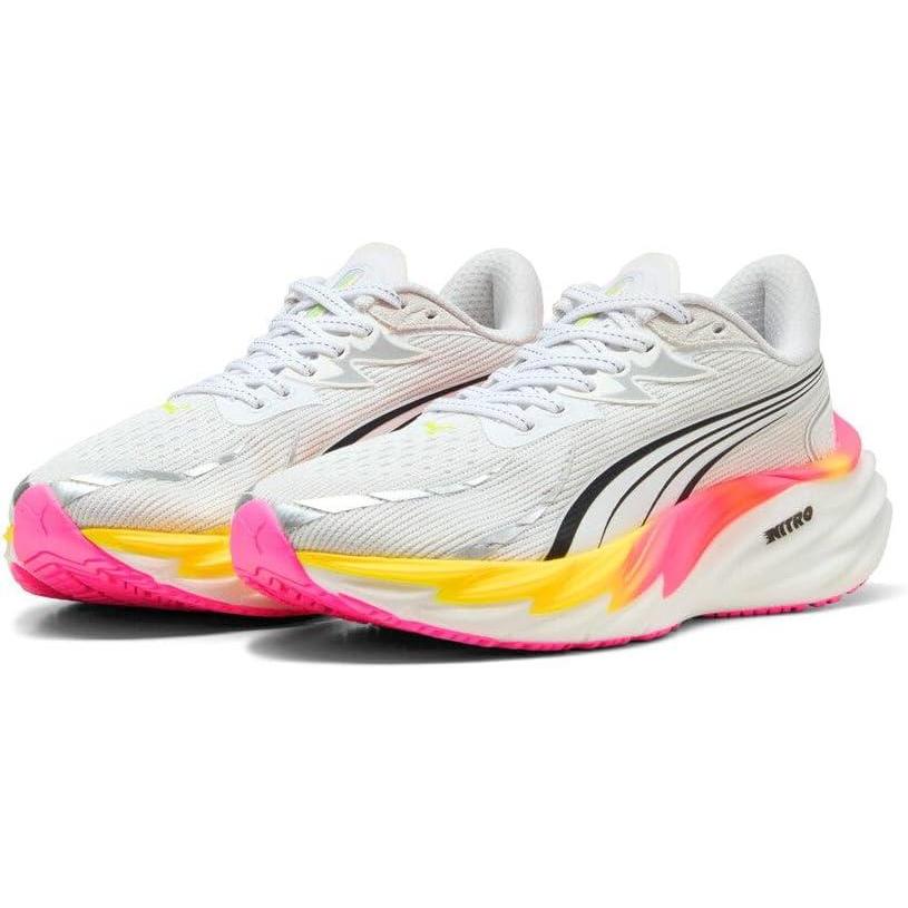 image:imagePuma Womens Velocity Nitro 4 Running ShoesWhiteGlowing RedPoison Pink