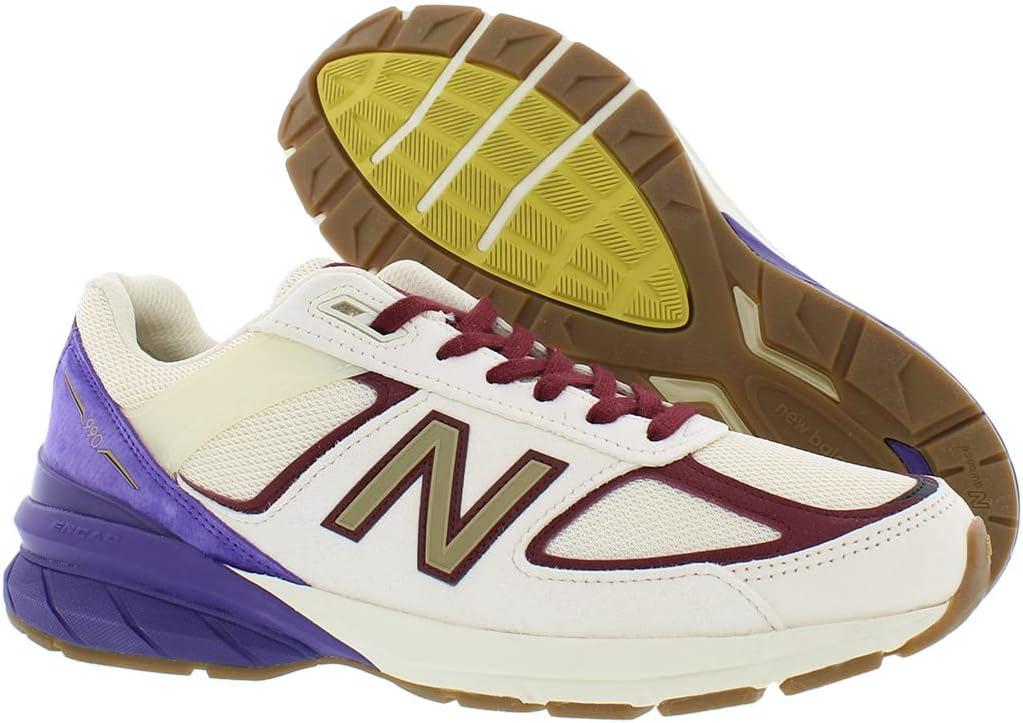 image:imageNew Balance Mens 990 V5 Running ShoesWhiteMaroonPurple
