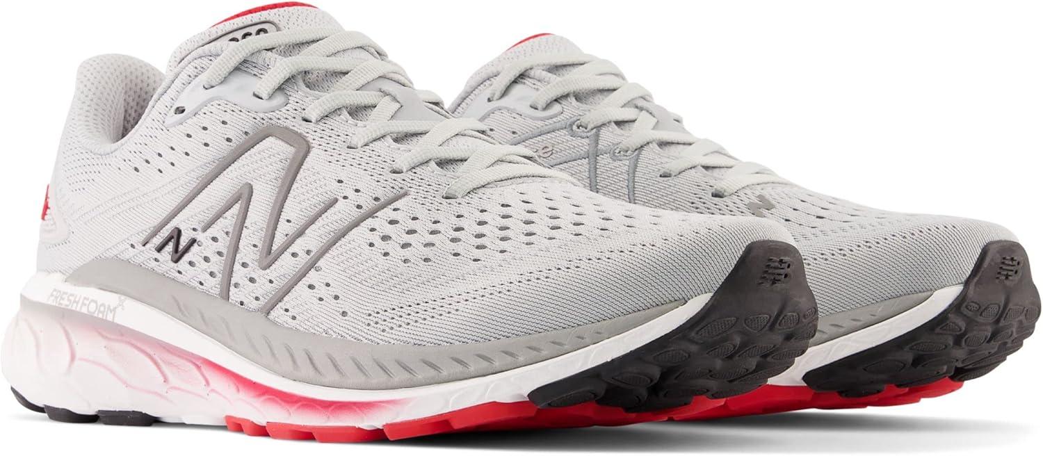 image:imageNew Balance Mens Fresh Foam 1080v6 Running ShoeLight AluminumTrue RedBlack